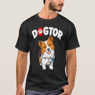 Camiseta O Dogtor Corgi Fofo Mulheres Amam Médico Cachorro