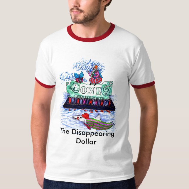 Camiseta O dólar de desaparecimento (Frente)