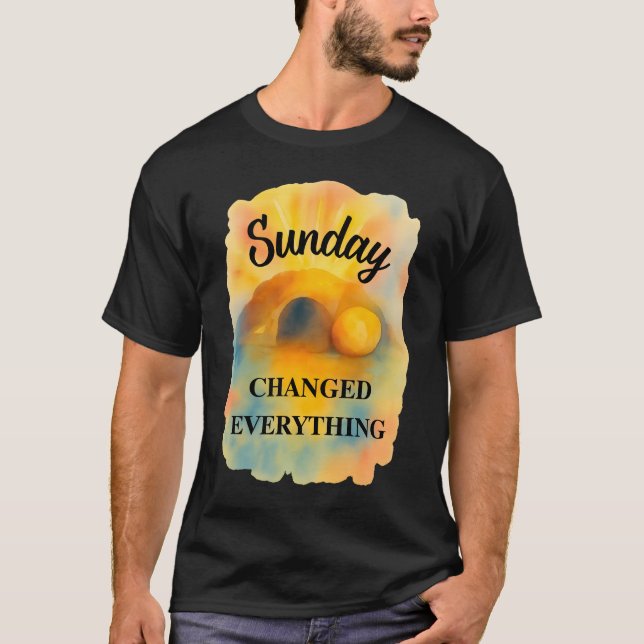 Camiseta O Domingo de Páscoa Mudou Tudo (Frente)