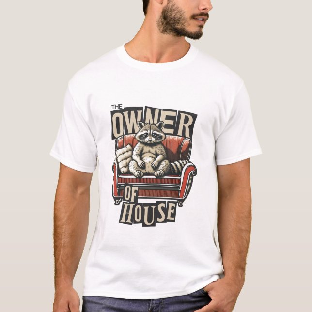 Camiseta O dono do design de diversão da casa para amantes  (Frente)