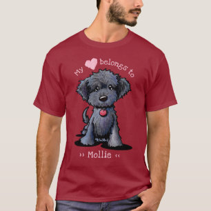 Camiseta O Doodle preto meu coração pertence a