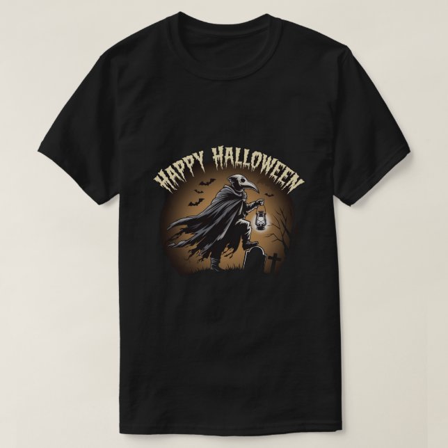 Camiseta O Doutor da Peste: Feliz Halloween (Frente do Design)