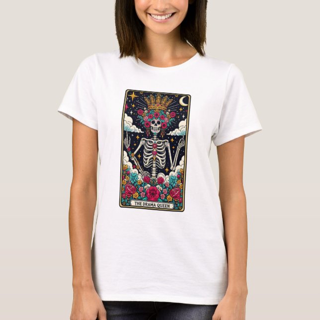 Camiseta O Drama Queen Skeleton Tarot (Frente)