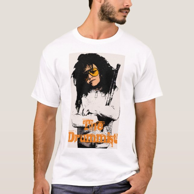 Camiseta O Drummist da microplaqueta Barkhouse. dos (Frente)