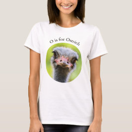 Camiseta O é para o alfabeto do pássaro sem voo de fecho de