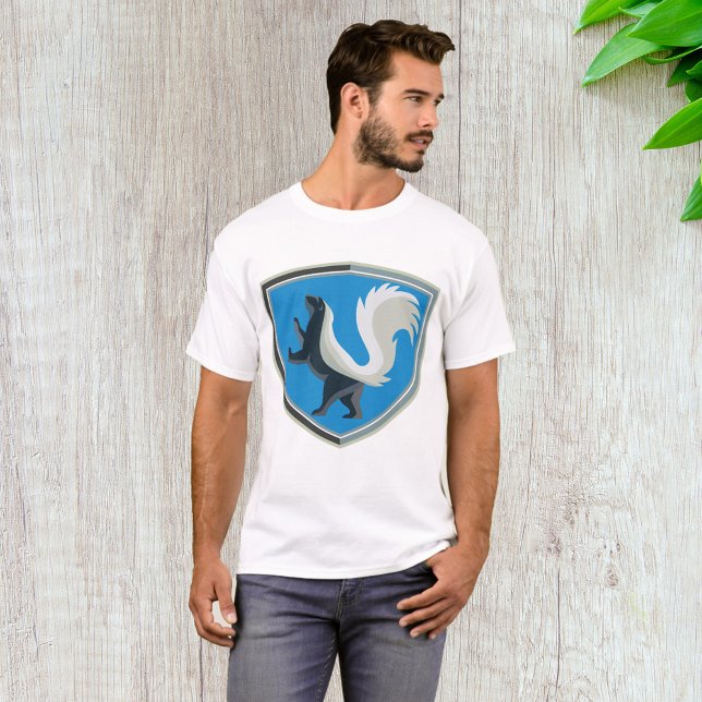 Camiseta O Elegante Skunk Emblem Wildlife Inspirou Crest (Criador carregado)