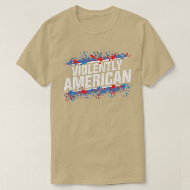 Camiseta O Elétrico Gordo Violentamente Americano (Frente do Design)