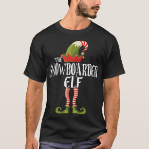 Camiseta o elf da família do snowboarder que corresponde a