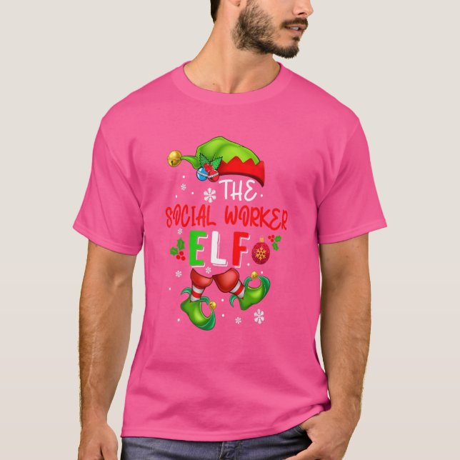 Camiseta O Elfo Assistente Social Fantasia De Elfo De Natal (Frente)