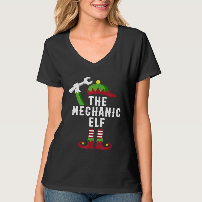 Camiseta O Elfo Mecânico Natal Para Mecânico (Frente)