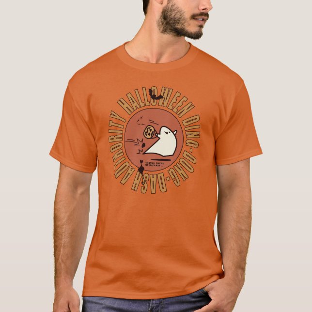 Camiseta O emblema da autoridade DDD do Halloween com o mem (Frente)