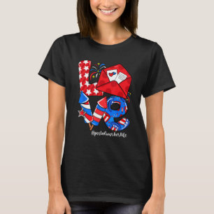 Camiseta O Empregador Postal Da LOVE Life American Flag 4 D