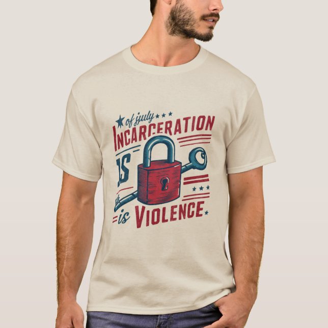 Camiseta O encarceramento é violência ( Abolição) (Frente)