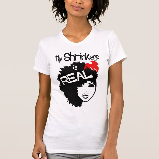 Camiseta O encolhimento é o T das mulheres reais, naturais (Frente)