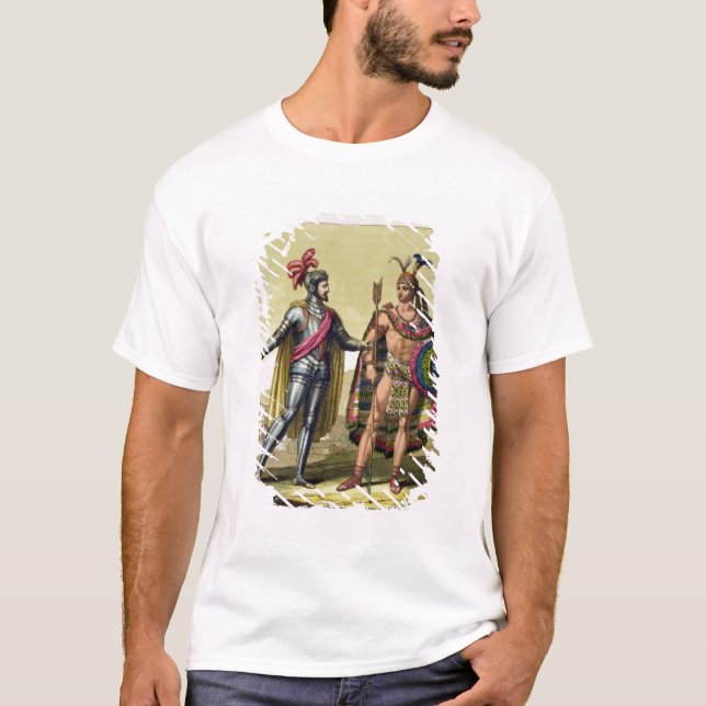 Camiseta O encontro entre Hernando Cortes (1485-1547) (Frente)