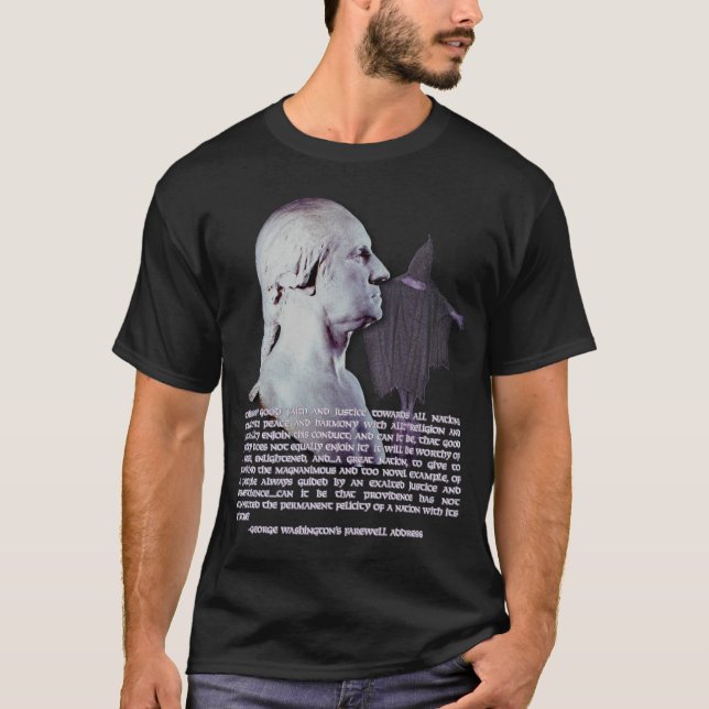 Camiseta O endereço de adeus de George Washington (Frente)