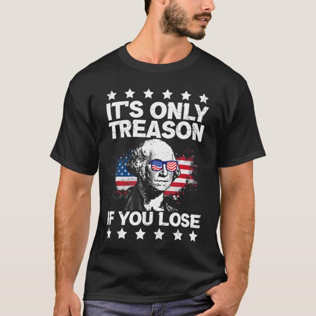 Camiseta O engraçado George Washington Legal 4 de julho (Frente)