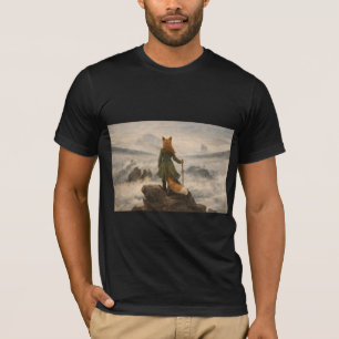 Camiseta O errante peludo acima de um mar de névoa