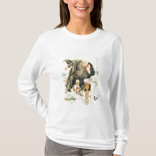 Camiseta O esboço de desenhos animados Satirical de Sanity