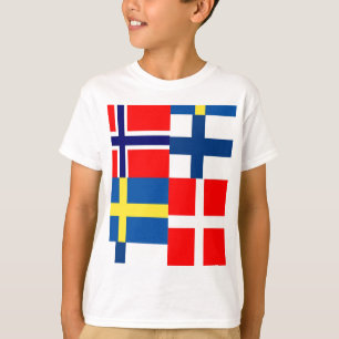 Camiseta O escandinavo embandeira o quarteto