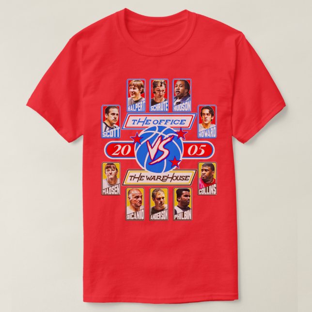 Camiseta O escritório vs. o depósito (Frente do Design)