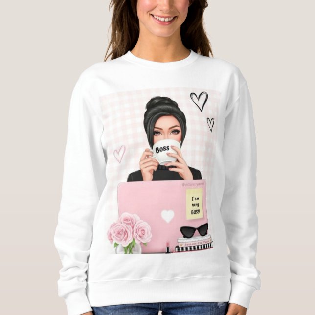 Camiseta O Espaço de Trabalho da Senhora Chefe (Frente)