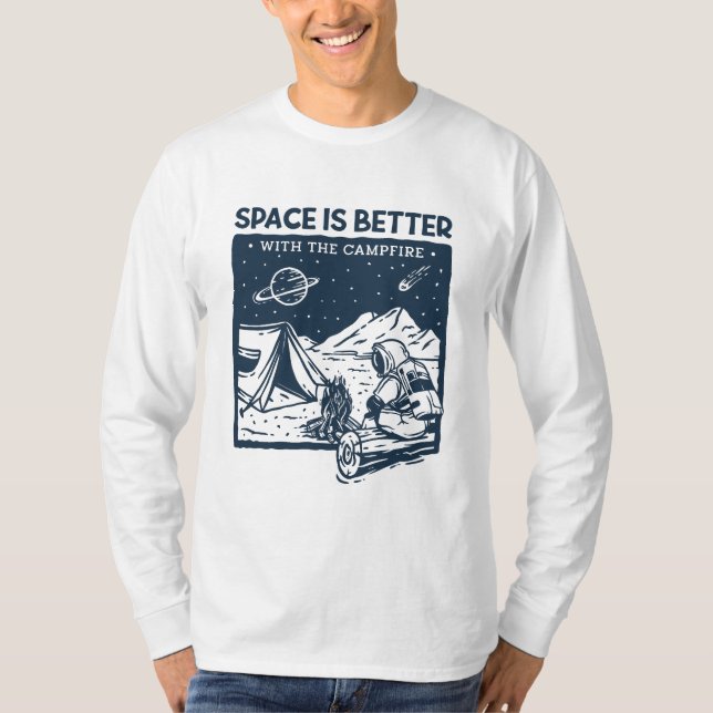 Camiseta O espaço é melhor com a Campfire (Frente)