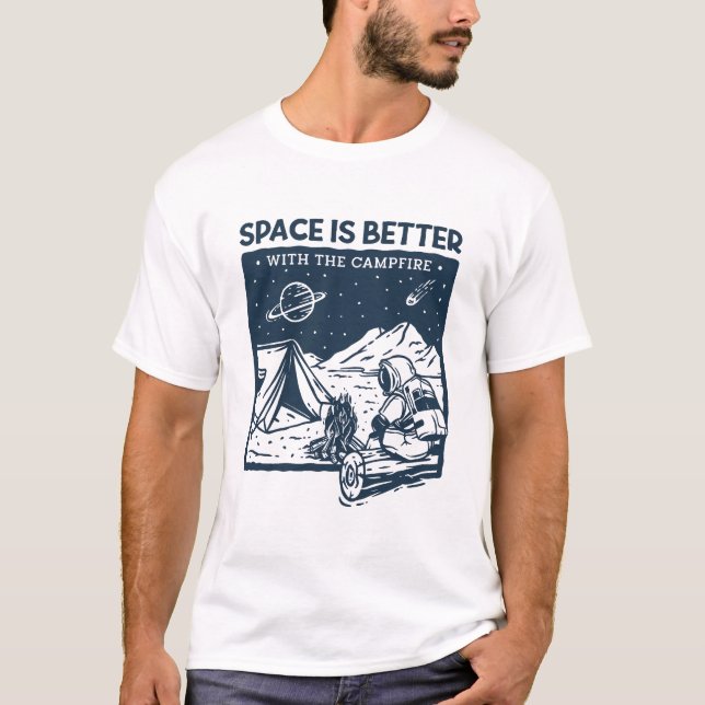 Camiseta O espaço é melhor com a Campfire (Frente)