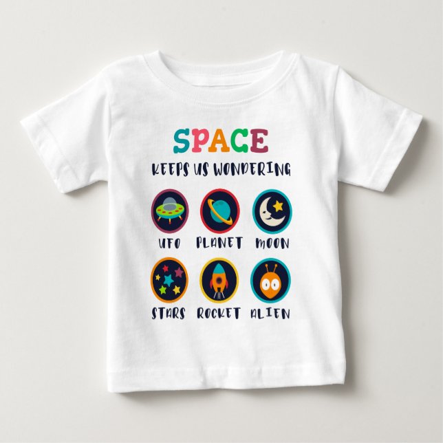 Camiseta O espaço nos deixa curiosos (Frente)