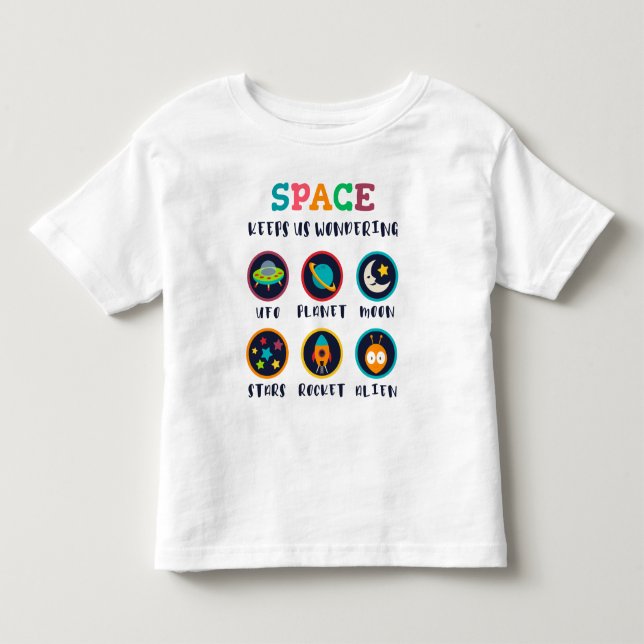 Camiseta O espaço nos deixa curiosos (Frente)