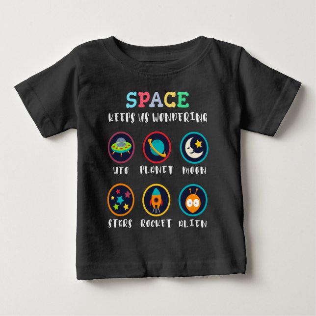 Camiseta O espaço nos deixa curiosos (Frente)