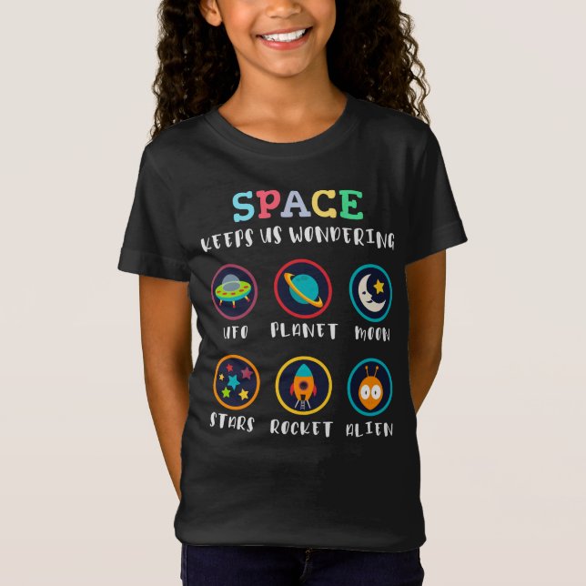 Camiseta O espaço nos deixa curiosos (Frente)
