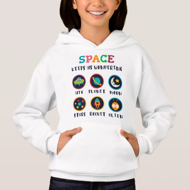 Camiseta O espaço nos deixa curiosos (Frente)