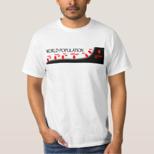 Camiseta O espaço temporal da população de mundo