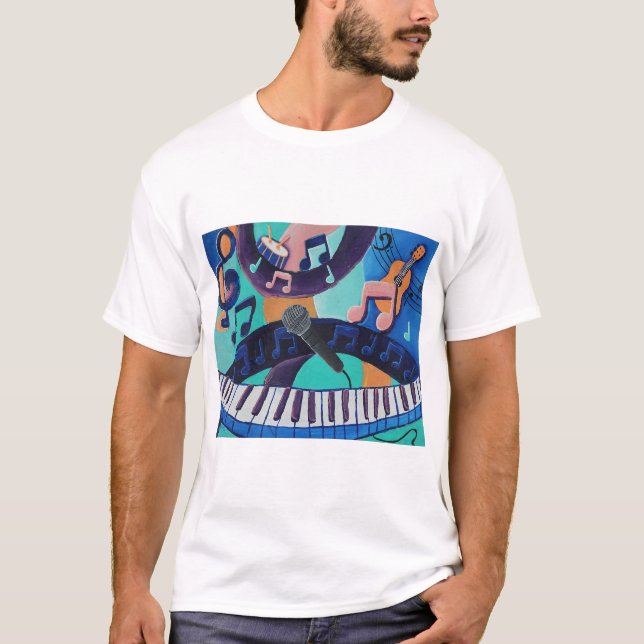 Camiseta O Espírito da Música - Camisa-T-Masculina - Adulto (Frente)
