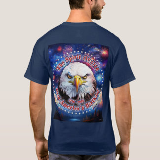Camiseta O Espírito De 1776, 2026 Águia Marrom Fogos de Art