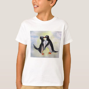 Camiseta O Esporte Das Crianças Pinguins Fez Uma Longa Capa