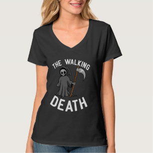Camiseta O Esqueleto da Morte Andando Scyte Funny Grim Reap