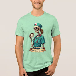 Camiseta O Esqueleto de Enfermeira Registrada – Café & Cuid
