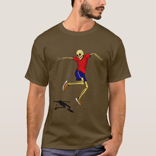 Camiseta o esqueleto ostenta o hackysack (Frente)