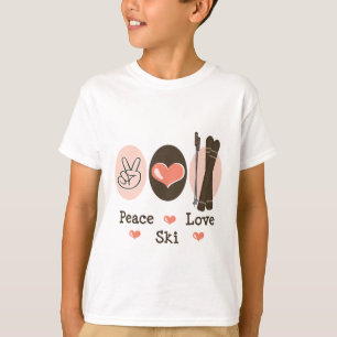 Camiseta O esqui do amor da paz caçoa a camisola