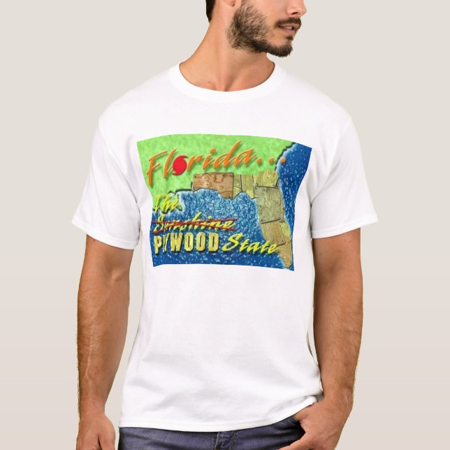 Camiseta O estado da madeira compensada (Frente)