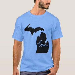 Camiseta O Estado do Michigan ama Oversize