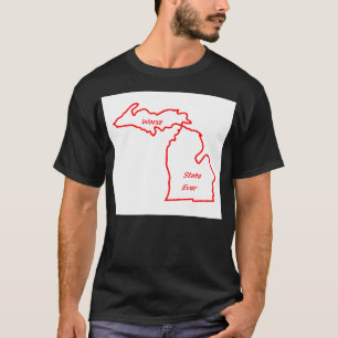 Camiseta O estado o mais mau de Michigan sempre vermelho