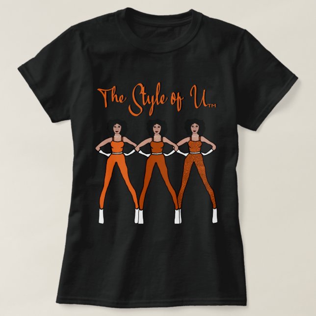Camiseta O Estilo de U (Laranja Queimado) (Frente do Design)