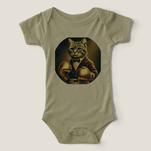Camiseta O Excelente Catsby - Gato com luvas de boxe (Design frontal)