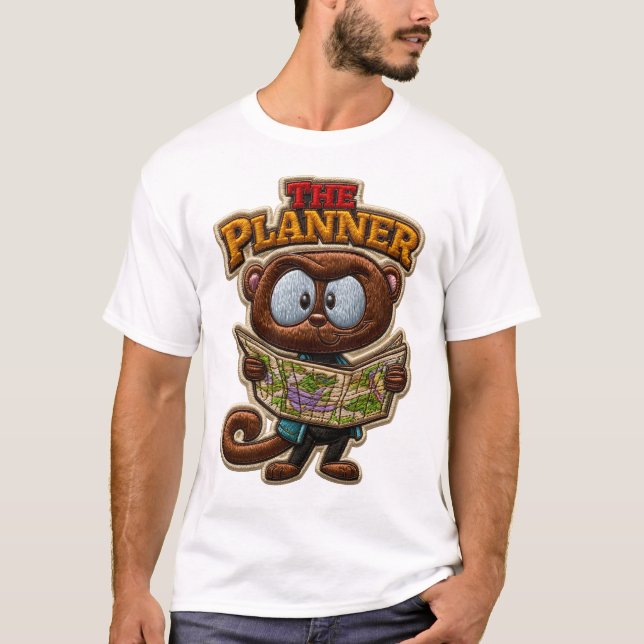 Camiseta O Explorador de Estilo de Remendo Embroiderado do  (Frente)
