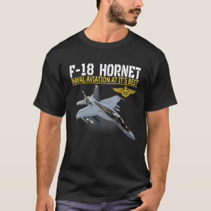 Camiseta O F-18 Hornet em ação.A aviação naval no seu futur