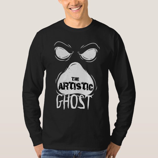Camiseta O Fantasma Artístico Spooky Matando Halloween (Frente)