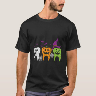Camiseta O Fantasma Pumpkin Witch Dentista De Dia das Bruxa